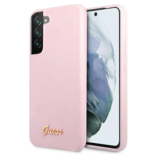 Etui GUESS Samsung Galaxy S22 Plus Silicone Script Metal Logo Lawendowy Hardcase