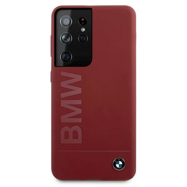 Etui BMW Samsung Galaxy S21 Ultra Silicone Signature Logo BMHCS21LSLBLRE Czerwony Hardcase