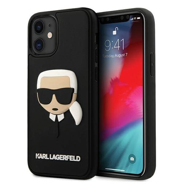 Etui Karl Lagerfeld Apple iPhone 12 Mini Rubber Karl`s Head Czarny Case