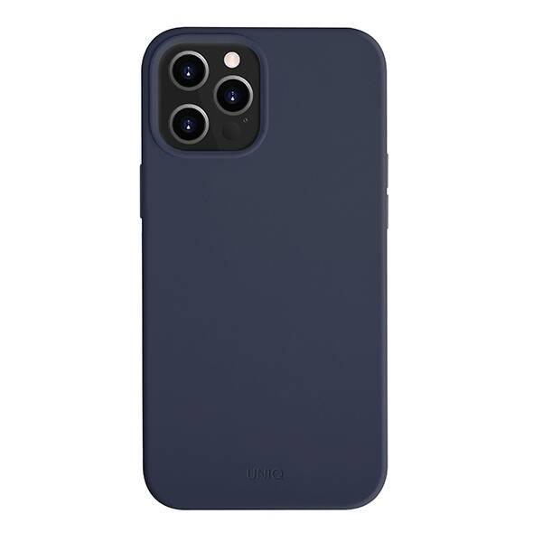 UNIQ etui Lino Hue iPhone 12 Pro Max 6,7" niebieski/marine blue Antimicrobial